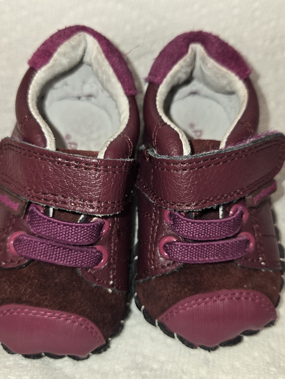 Pediped Crib Shoes "Jake" Style Berry Color.  Soft Flexible Leather Sole 2.5 3.5